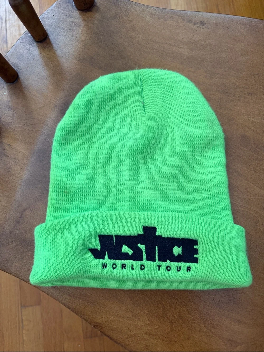 Justin Bieber Justice World Tour beanie neon green